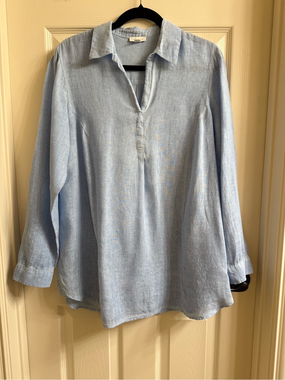 J. Jill Light Blue Linen Top